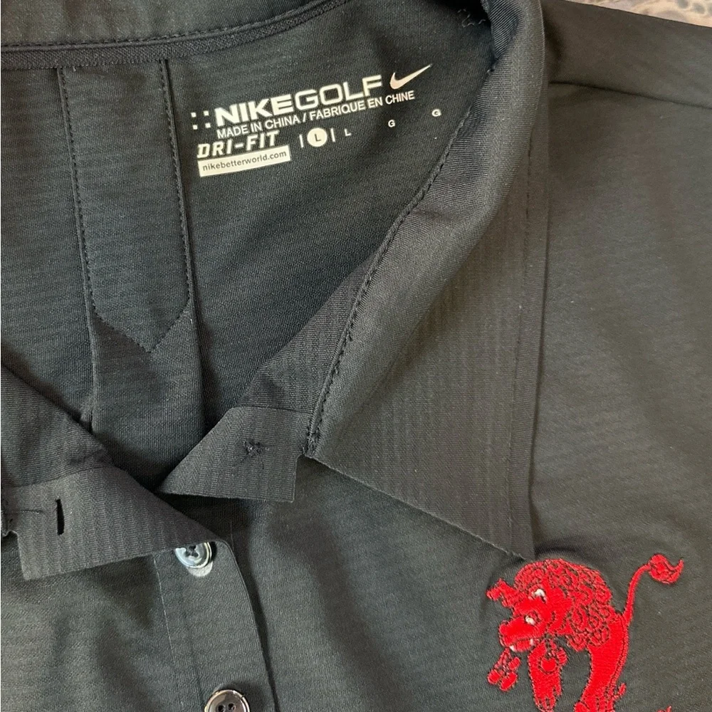 Nike Golf Women’s Large Black Dri-FIT Polo Shirt‎ Dragonberry Embroidered
